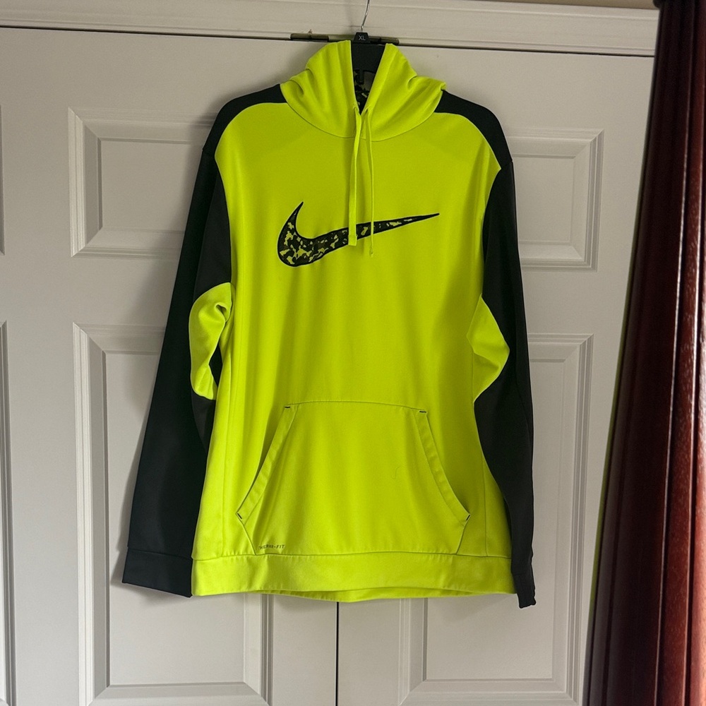 Nike Therma-Fit Bright Yellow and Black Pullover Sz XL